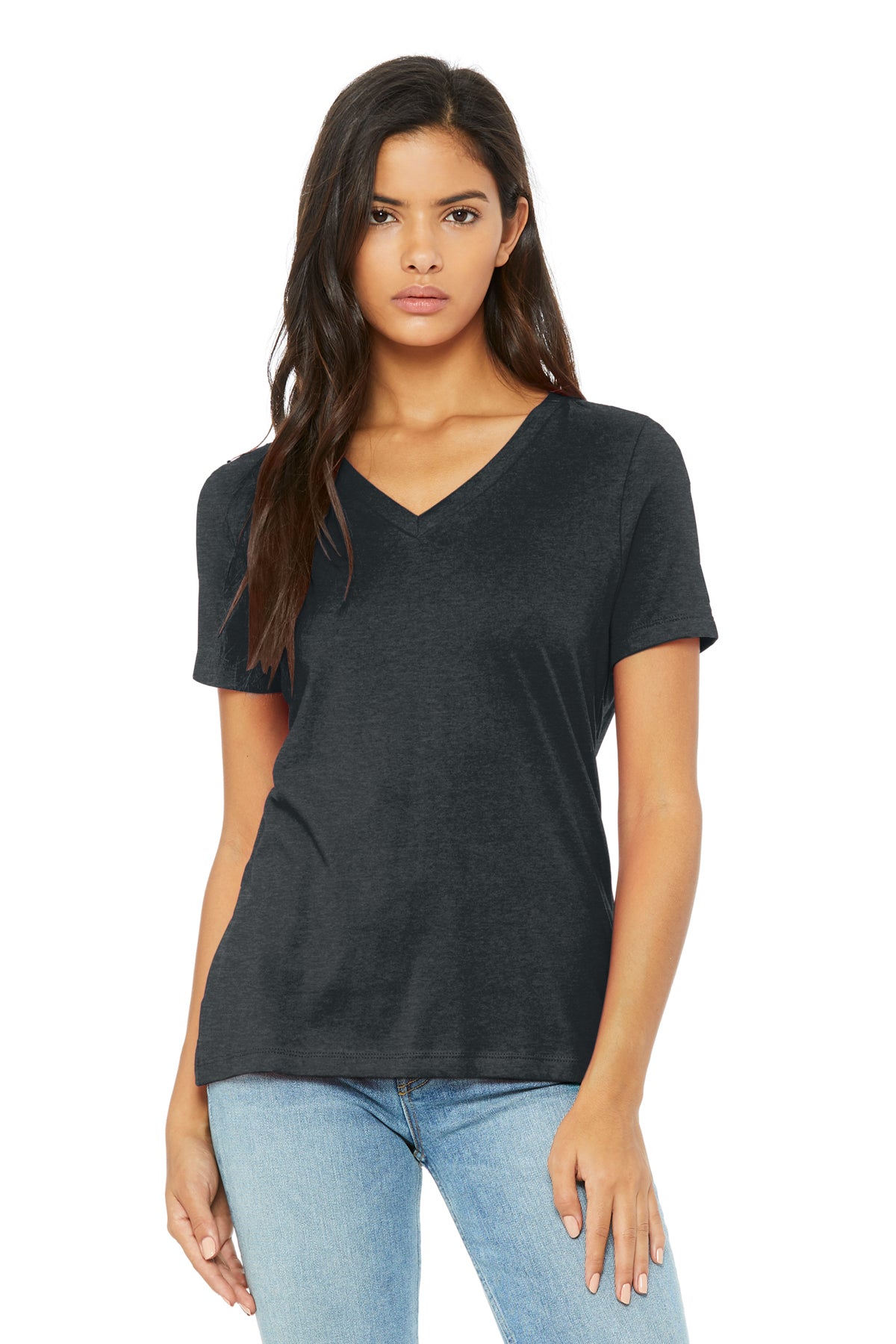 BELLA+CANVAS® Women’s Relaxed Heather CVC V-Neck Tee