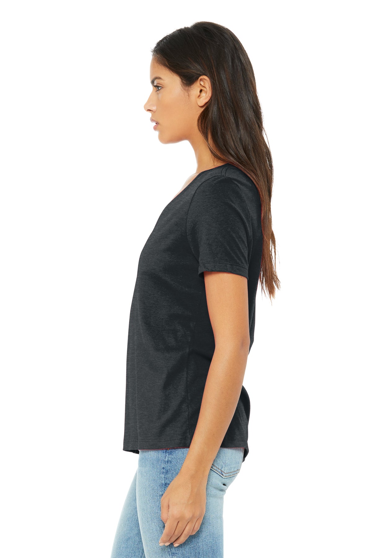 BELLA+CANVAS® Women’s Relaxed Heather CVC V-Neck Tee