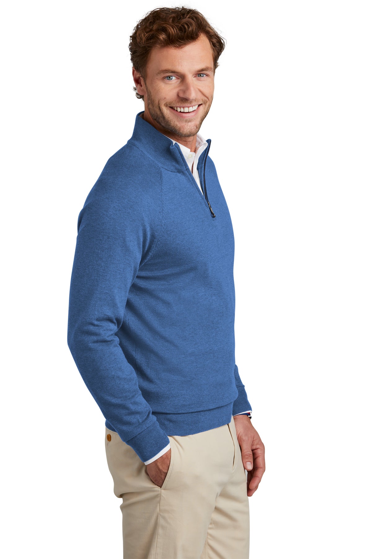 Brooks Brothers Cotton Stretch 1/4-Zip Sweater