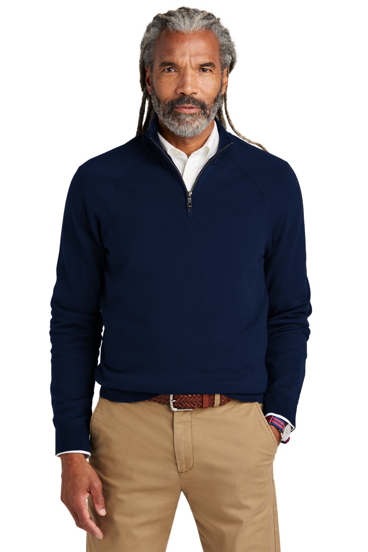 Brooks Brothers Cotton Stretch 1/4-Zip Sweater