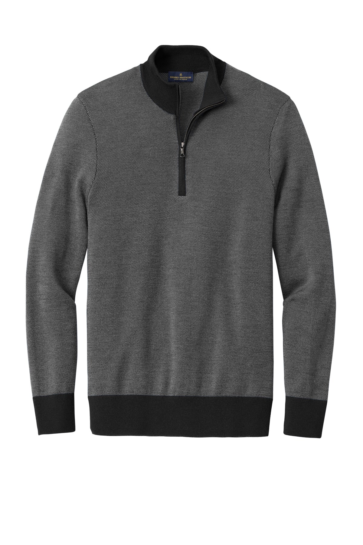 Brookes Brothers Washable Merino Birdseye 1/4-Zip Sweater