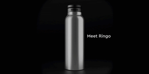 Ringo Water Bottle + Free Magnetic Booster Ring Black / Regular (24oz)